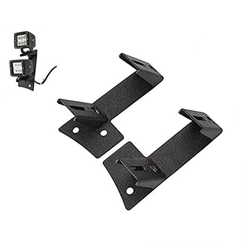 Double-layer Work Light Bracket Dual A-Pillar Light Brackets Dual Lower LED Work Light Mounts Kit for 07-17 Jeep Wrangler JK/JKU