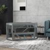 3 Tier Wooden Large Hamster Cage with Sliding Tray, Seesaws, Water Bottle, Grey