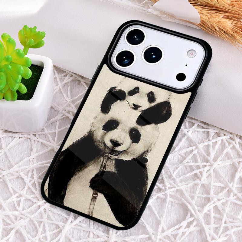 Cute Panda Fashion Phone Case for iPhone 17 Air 16 15 11 12 14 13 Pro Max Shockproof Cover