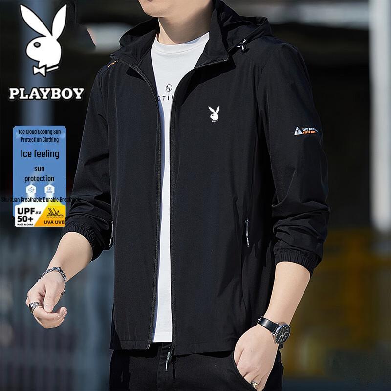 

PLAYBOY Men s Hooded Lightweight Sun Protection Jacket L