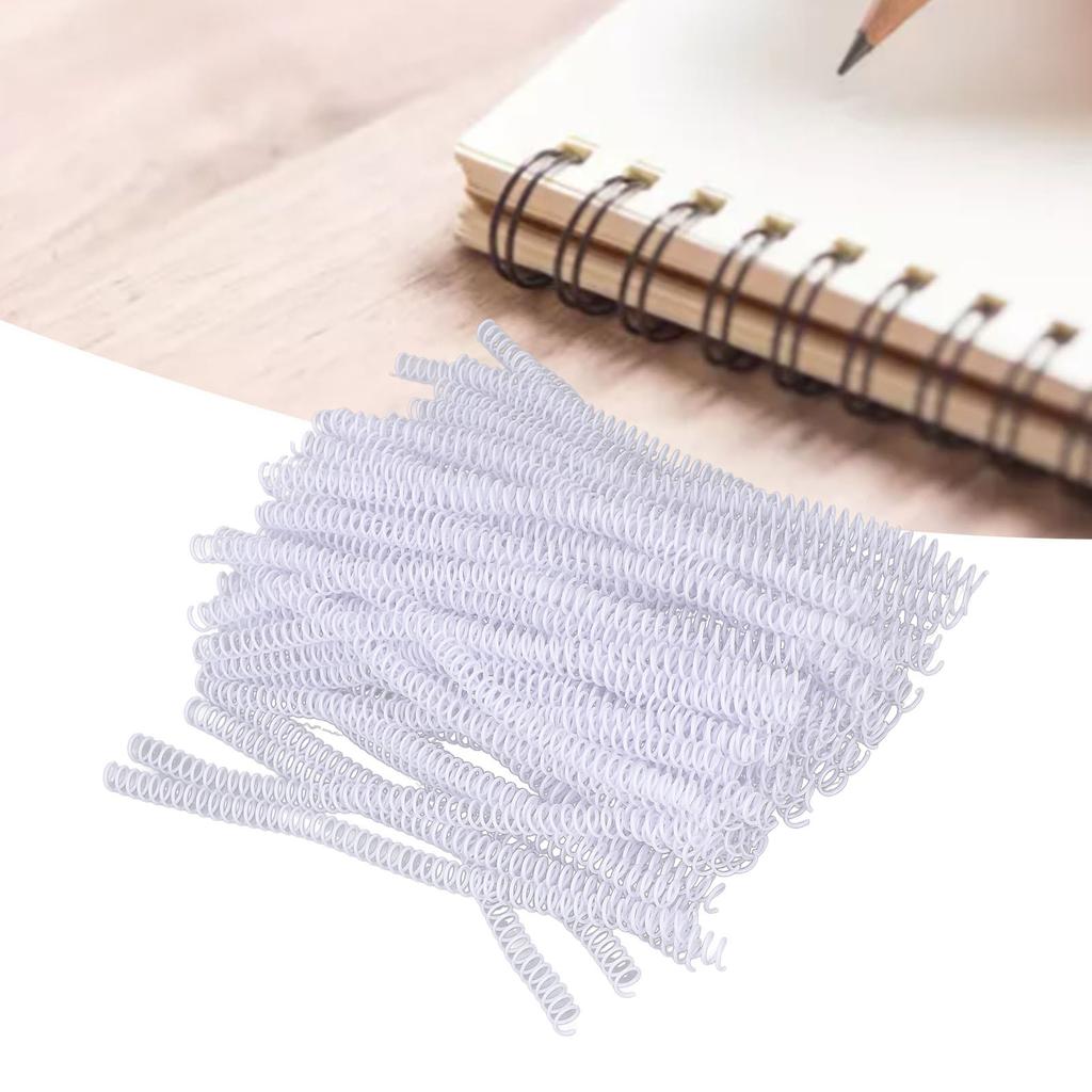 100Pcs Spiral Binding Coils Plastic Dia 9.5mm 3Celsius8in 48 Teeth 4:1 Ratio 75 Sheet Capacity for   Paper