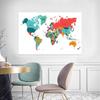 Modern Colorful World Map Poster Wall Art Print Minimalist Political Map Decor for Living Room Office Classroom Home Decoration Unframed