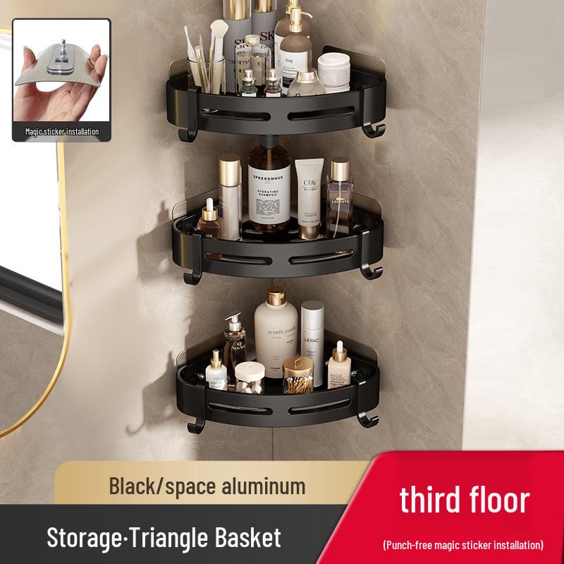 Punch-Free Wall-Mounted Bathroom Storage Shelf
