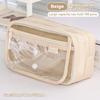 Kawaii Pencil Case  Transparent  Large Capacity  Flip Cover Simple Box For StudnetsOffice Supplies Stationery