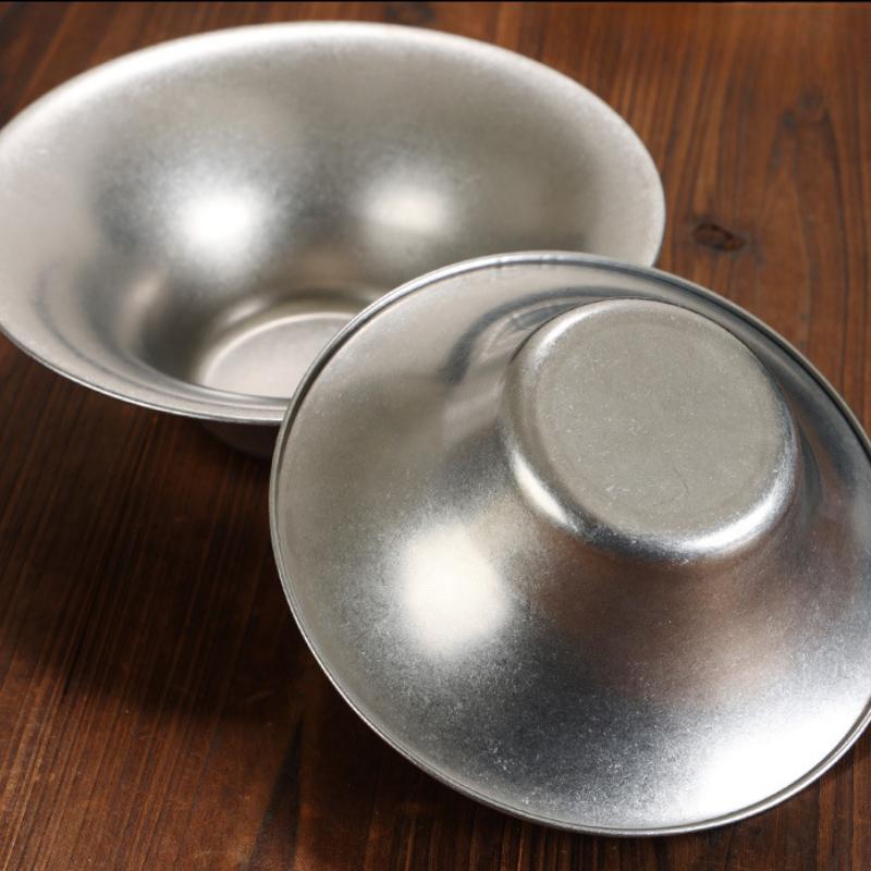 Korean Retro Style Stainless Steel Gold and Silver Salad Bowl Spaghetti Plate Household Restaurant Kitchen Accessories Tableware