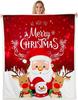 Pink Christmas Throw Blanket - Cartoon Santa Claus Fleece for Kids,Boys,Girls, Women - Snowman Pine Fuzzy Sherpa With Christmas