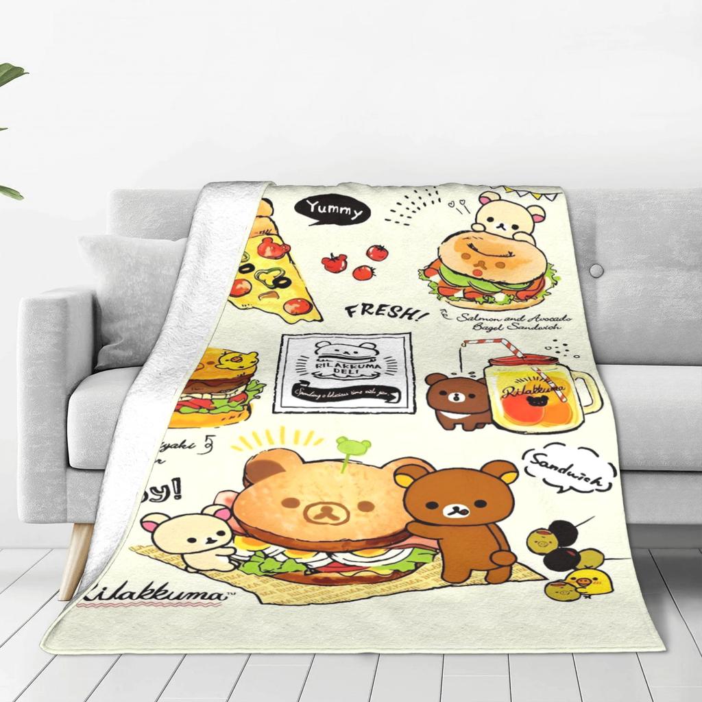 Rilakkuma Blanket Quality Soft  Throw Blanket Winter Children Bedroom Street Trend Bedspread