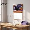 Stationery for New Year 2027 DIY Faux Diamond Art Hanging Calendar, Rhinestone Painting Illustration Seasonal Numbered Projects Theme Spiral