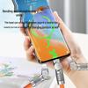 180° Rotating Zinc Alloy 3-in-1 Fast Charging Data Cable
