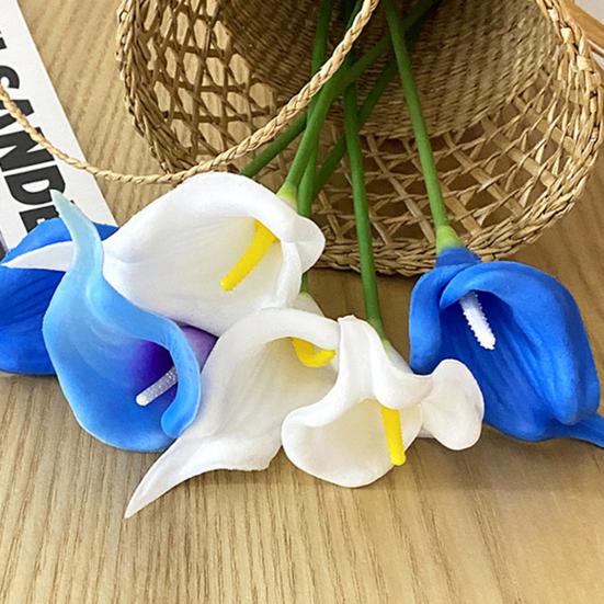 Real Touch Artificial Calla Lily Flower 13.4" Lifelike Faux Flower Branch for DIY Wedding Bouquet Home Indoor Table Centerpiece