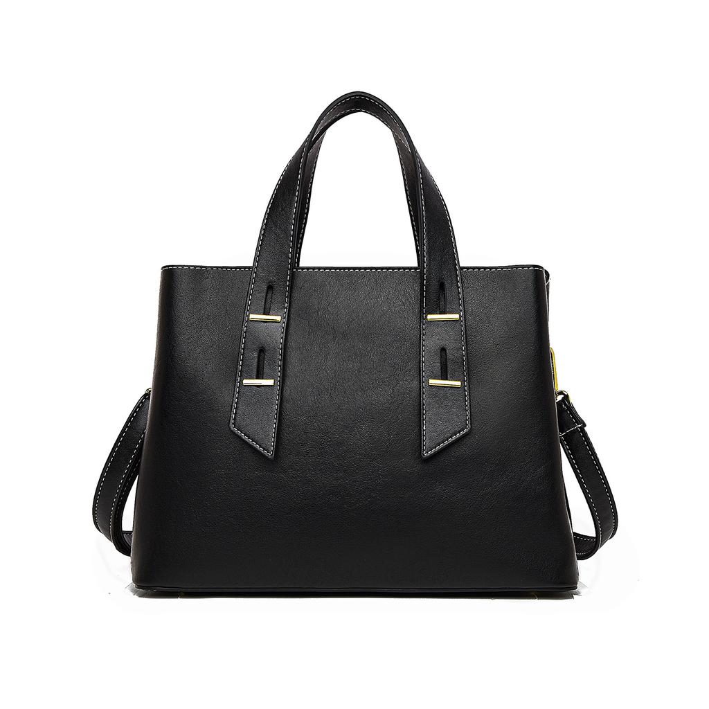 Handbag Fashionable Vegetable Tanned Leather Women's Bag Simple Large Capacity Commuting Tote Bag