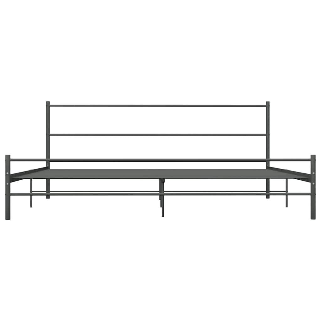 Double Bed Frame Gray Metal 180*200 Cm
