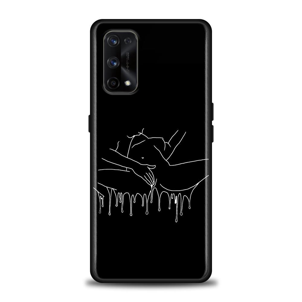 Minimalist Line Art Sexy Lover Kiss Case For Realme C21Y C21 C25 C20 C15 C12 C11 C1 GT Master Neo Neo2 5G Fundas Capa Soft Cases