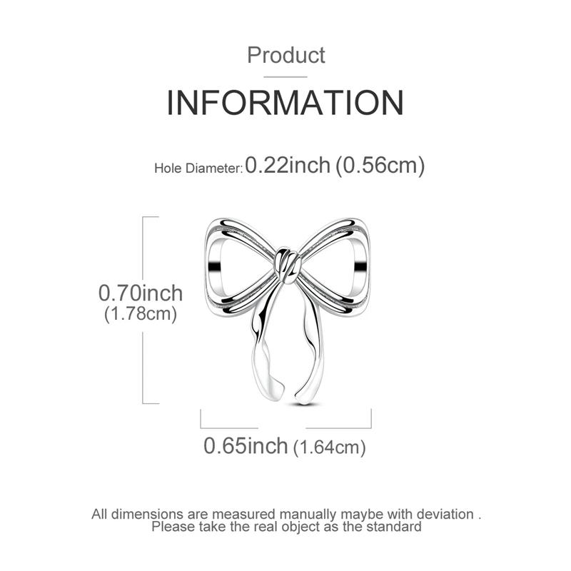 Original Charmscopper Elegant Geometric Line Bowknot Beads Fit Charms Platabracelets For Women Women Jewelry Making