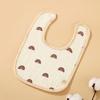 Soft & Absorbent Cotton Baby Drool Bibs 4 Layers Newborn Bibs Rabbit Lemon Pattern Baby Burp Cloth Suitable for Newborns