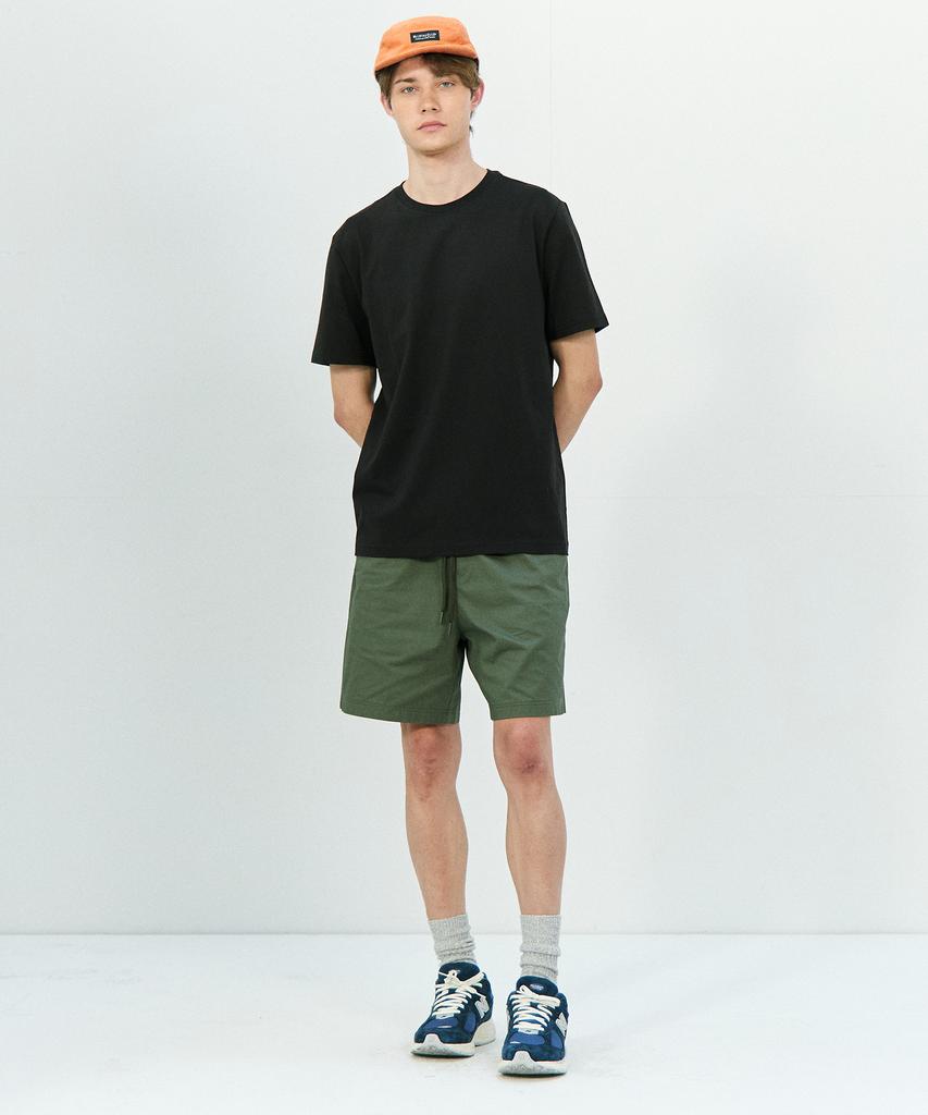 BASIC HOUSE 20-Count Cotton Regular Fit Short Sleeve T-Shirt Black Lats0115 (B Type)