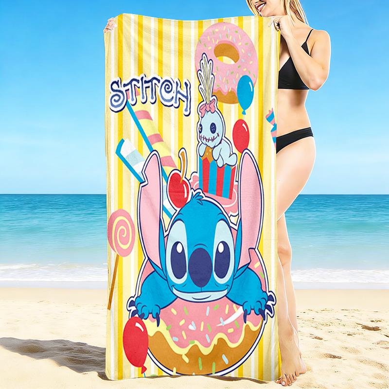 1Pc Stitch'S Sweet Celebration Beach Towel, Quick Dry, Multi-Use for Beach Pool Gym Yoga Home Travel, Christmas, Halloween, Xmas Gift M928618
