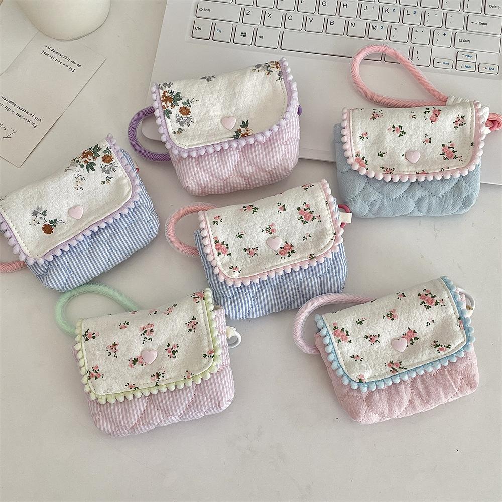 1 Pc Cute Student Coin Purse Card Bag Floral Korean Fashion Wallet Card Holder for Girls Portable Cute Small Storage Bag