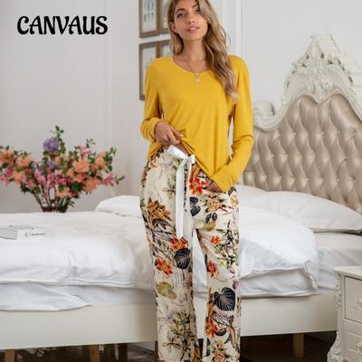 Conjunto Casual para el Hogar para Mujer de Talla Grande con Lazo Cuello Redondo