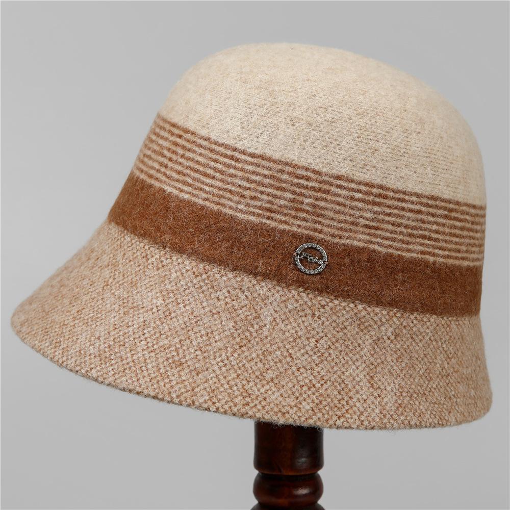 Сезонная Рыбацкая Шляпа-Ведро Мама Цилиндр Женская Модная Универсальная Теплая Бабушкина Шляпа M（56-58cm） бежевый