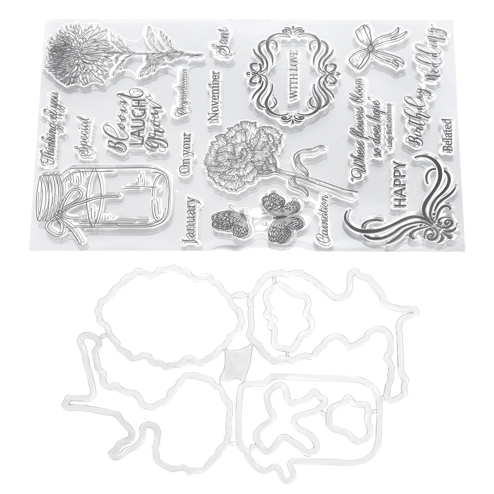 

DIY Clear Stamp Прозрачный ing Бутылка Цветочный Узор DIY Украшение Ручной Работы