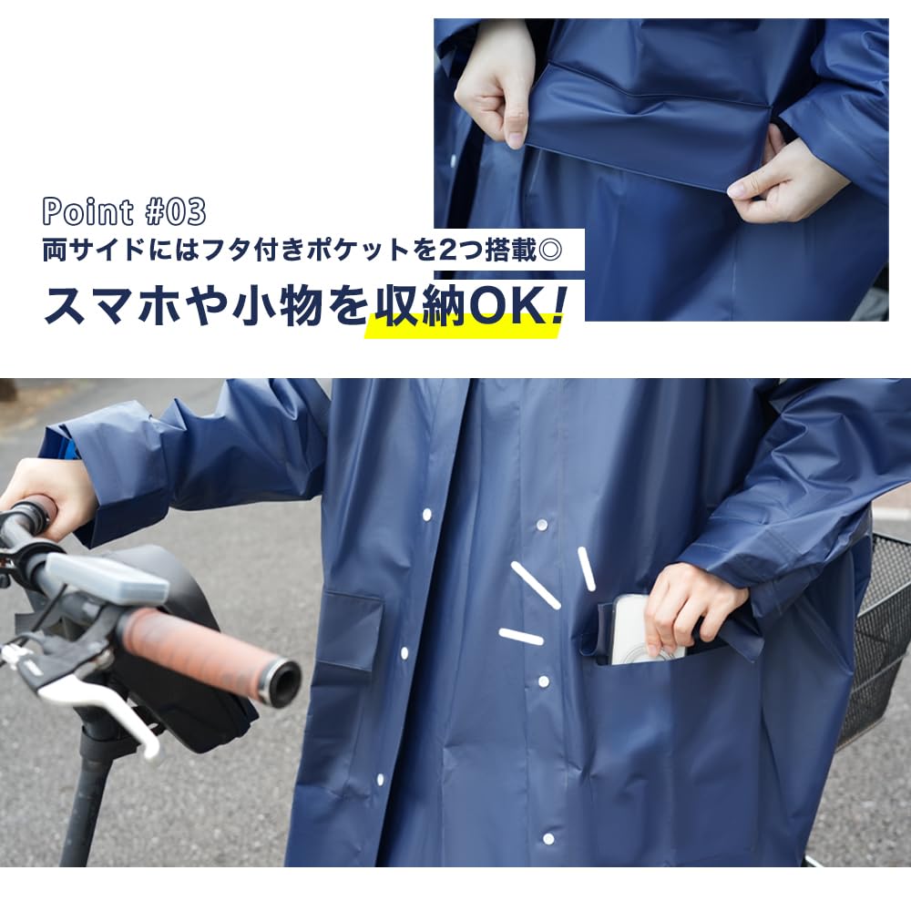 TIAMORA Regenmantel mit doppeltem Klarsichtteil und Rucksack, lange Ausführung mit reflektierenden Details, wasserdicht, regenkompatibel, für Schule und Aufbewahrung, perfekt für Outdoor und