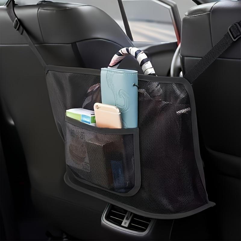 Extra Large Car Organizer with Mesh Pockets Fit for All Vehicles, Durable Storage Bag with Multiple Compartments for Books, Phones, Keys
