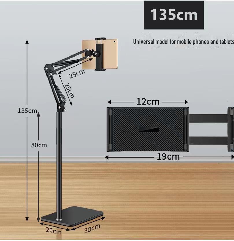 Freitragende Standhalterung für Tablet und Telefon, Metall, Karbonstahl, für den Einsatz am Bett und unterwegs