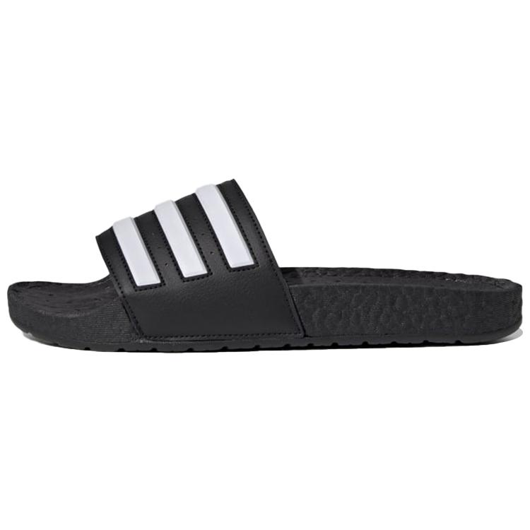 New Adidas Adilette Boost Slides Black White Stripes FY8154