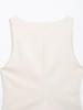 TAOP&ZA Spring/Summer Women's Double-Breasted Square Neck Slim Sleeveless Vest Top