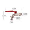 1/2x3/4 Water Tank Connector with Red Handle Faucet Adapter Durable Lever Water Tap