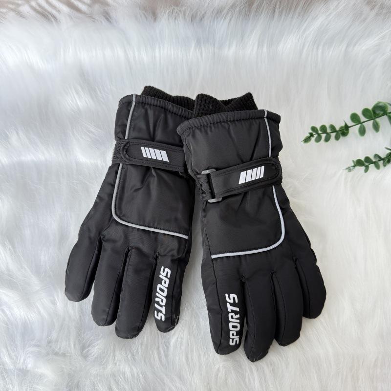 Customized Polyester Ski Mittens Built Wrist Support Shock Absorption Waterproof Split Finger Light Snowboarding