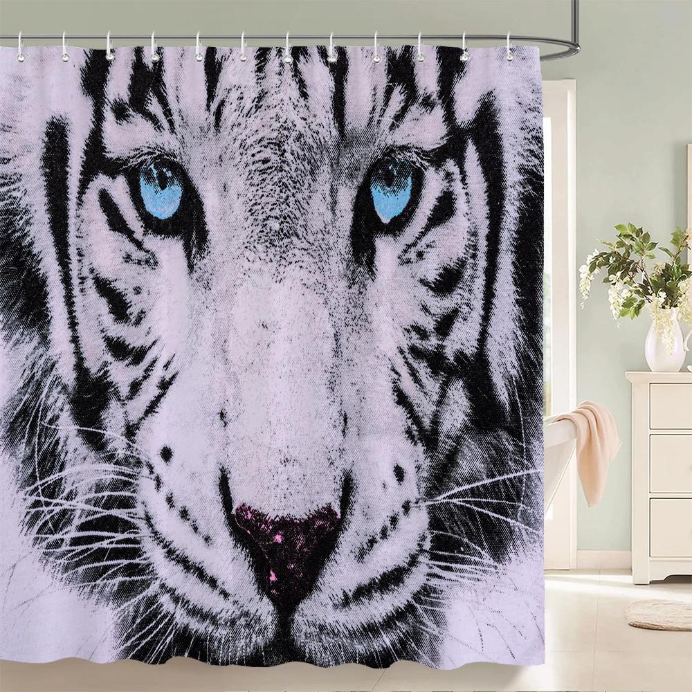 Pferd Elefant Duschvorhang 3D-Druck wasserdicht Polyester Tiere Badezimmer Vorhänge 180 * 200 cm Dekoration mit Haken Vorhang