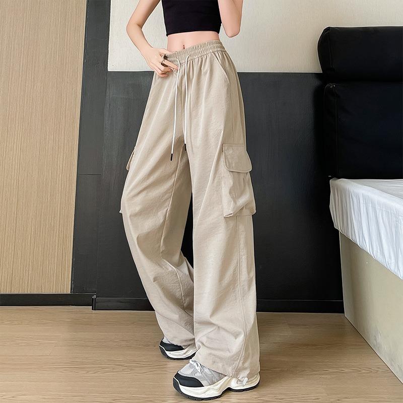 Overalls Women's Summer New High-waisted Loose Casual Parachute Wide-leg Pants Big Pocket Sweatpants