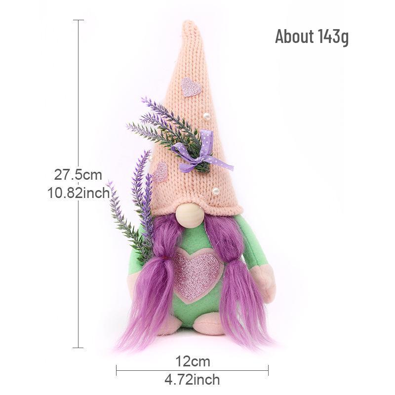 Qiao Ding Lavender Heart Rudolph Doll - Faceless Mother s Day & Valentine s Day Figurine