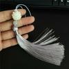 Imitation White Jade Lotus Tassel Pendant Chinese Knot Tassel Tassels Chinese Style Bookmark Fan Pendant Clothing Accessories