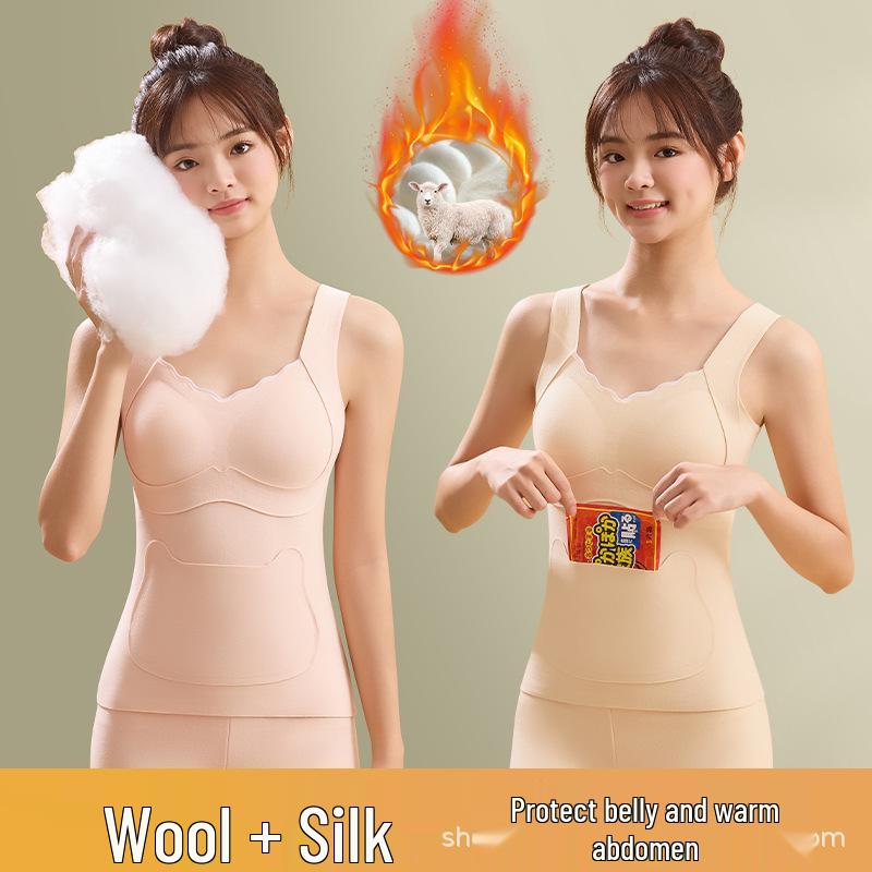 Seamless Warm Vest with Fixed Cup for Girls