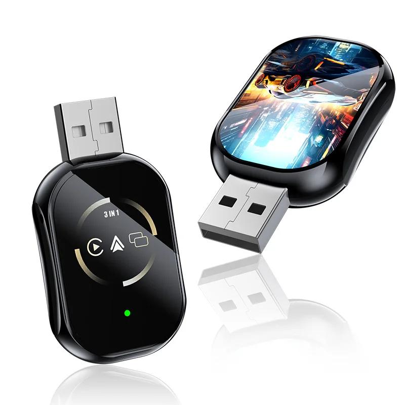 3 In 1 Mirror Link Wired to Wireless Carplay Adapter for Airplay Android Auto MirrorLink Bluetooth+ Wifi USB Dongle Car Ai Box