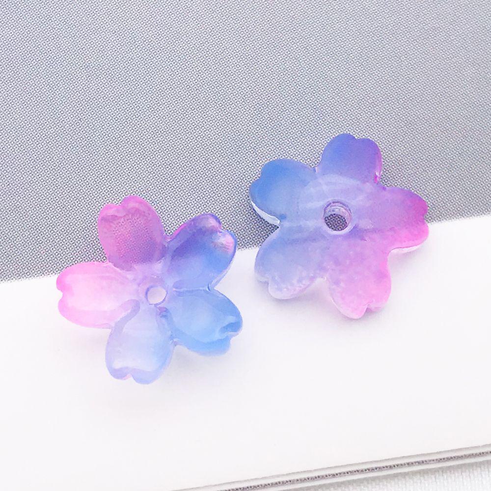 50 Multicolor Transparent Gradient Cherry Blossom Petal Charms for DIY Jewelry