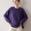 Women's 100% Pure Cashmere Raglan Sleeve Pullover - Solid Color, Round Neck, Long Sleeve, Autumn/Winter Knit Sweater.