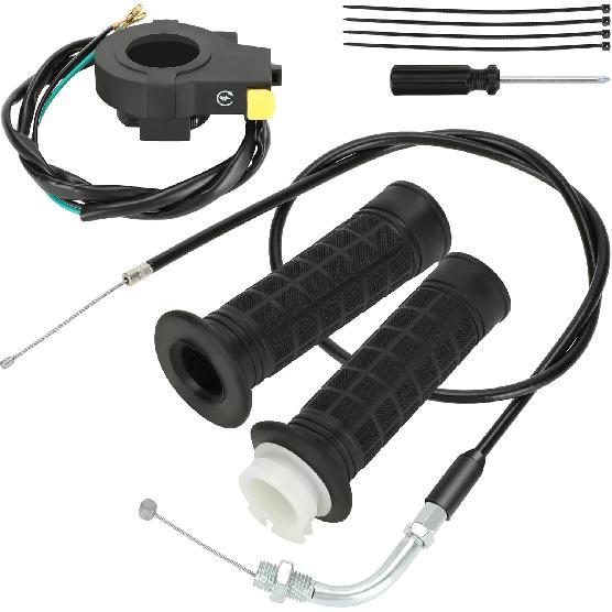 YOXUFA Throttle Cable Twist Throttle Handle Grip Assembly For 2 Stroke Engine 80Cc 100Cc 49Cc 50Cc Gas Motor Motorized Bicycle Bike Parts With 7/8