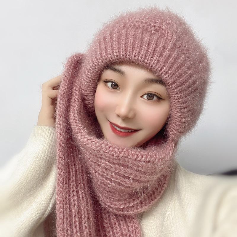Autumn and winter female squirrel fleece cover hat wool hat knitted hat handmade hat warm ear protection wind and cold resistance little cutie