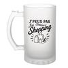 Verre À Bière - PLANETEE - J'peux Pas Minimaliste - Verre Trempé Givré 470 Ml - Motif Sublimé - Compatible Lave-vaisselle