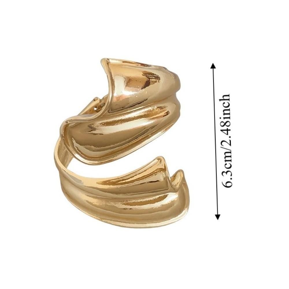Ribbon Shaped Zinc Zinc Alloy Wide Opening Bangle Opening Arm Ring Retro Hand Ring Party Decoration