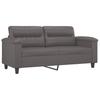 Vidaxl 2-Osobowa Sofa Z Poduszkami, Szara, 140 Cm, Sztuczna Skóra
