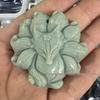 Antique Carved Nine-Tailed Fox & Mermaid Jade Amulet Pendant for Men & Women