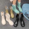 Non-slip Women's Rain Boots Adult Mid-tube Women's Waterproof Water Shoes Outdoor Kitchen Work Rain Boots Plus Velvet Rubber Shoes