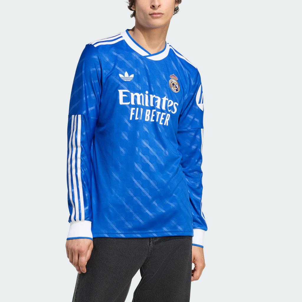 Adidas Originals Real Madrid 25/26 Season Fan Version Quick-Dry Slim Fit Long Sleeve Football Shirt Men tops JW4054