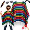 Poncho poncho costume messicano Baffi occhiali maracas sigaro PER bambini J III 15 a