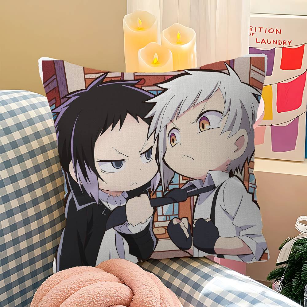Cartoon Figure Bungo Stray Dogs Maple Design Cushion Cover Happy Autumn Harvest Decor Holiday Decorati Pillow Cover